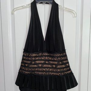 JS Collections Halter Top w/Lace - Size 12